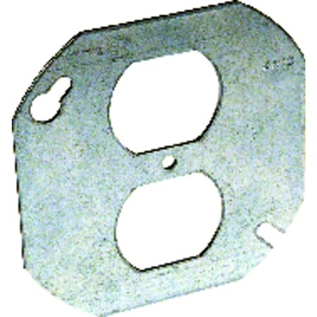 Raco Electrical Box Cover, Octagon, Steel, Flat, Duplex Cover 8731-5